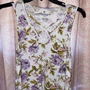 Floral American eagle tank